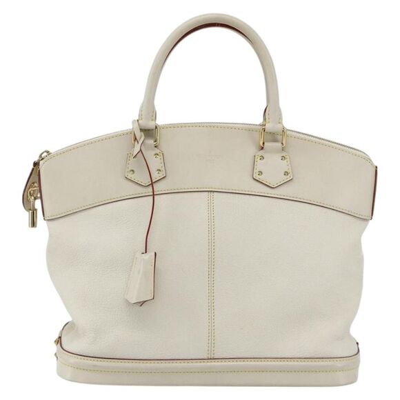 Louis Vuitton Handbags - Louis Vuitton Suhali Lockit Handbag Leather White Leather Handbag